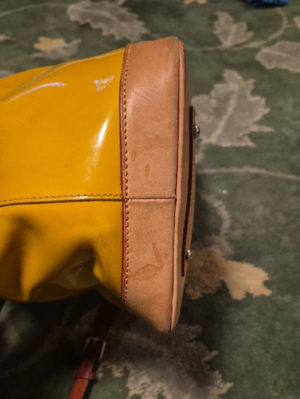 Dooney & Bourke Yellow Leather-Trim Satchel with Tan Handles - Picture 7 of 12